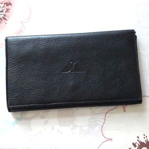 Vintage roots black leather wallet